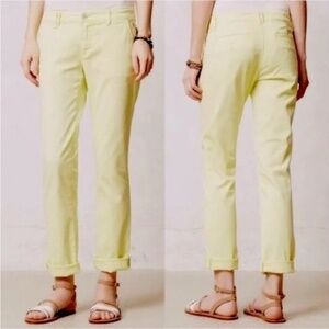 Anthropologie Pilcro Chino Pant Pale Yellow Size 24